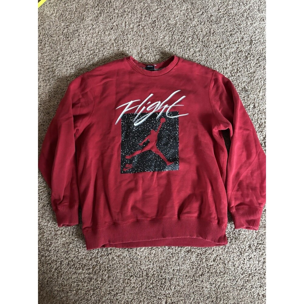 Nike Air Michael Jordan Flight Red Sweatshirt Size Xl Mens Excellent Shape